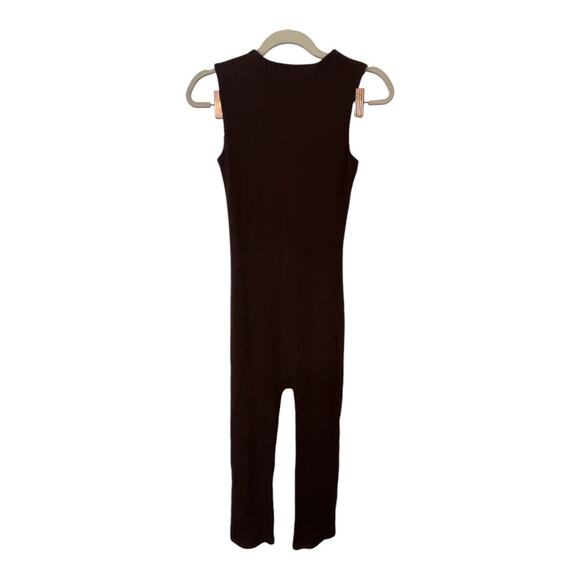 Sans Faff Bell Pedal Pusher Ribbed Jumpsuit Sleeveless Square Neck Y2K Summer S - Picture 10 of 14